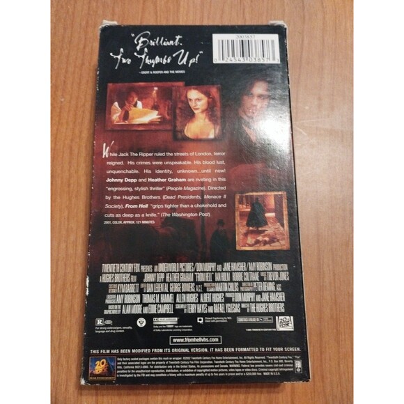From Hell VHS Video Johnny Depp WHITE Tape RARE - Picture 3 of 7